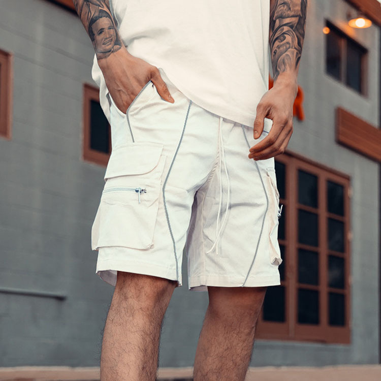 Bermudas hombre deporte casual holgadas bolsillos múltiples verano_voghion.com