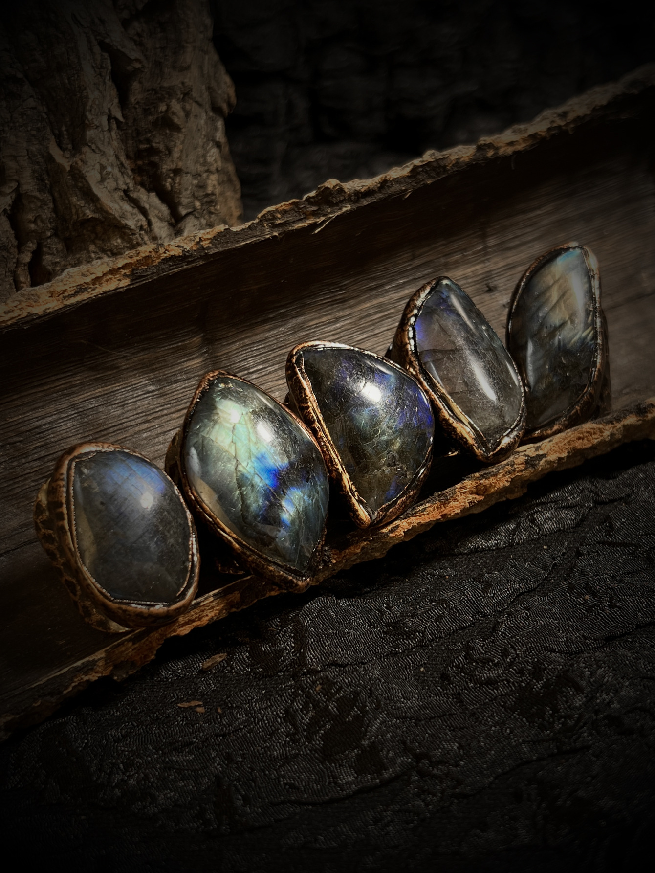 All Seasons Season Retro Exaggerated Geometric Gem Copper Open Rings In Bulk