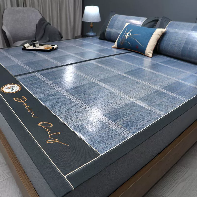 Бамбуковый коврик, летний спальный коврик, студенческое общежитие, одинарный двусторонний зимний и летний коврик, складной коврик из ледяного шелка