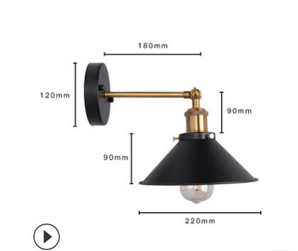 Industria de viento de hierro forjado lámpara de pared personalidad creativa loft bar tienda de ropa temática restaurante pasillo retro lámpara de pared de hierro forjado