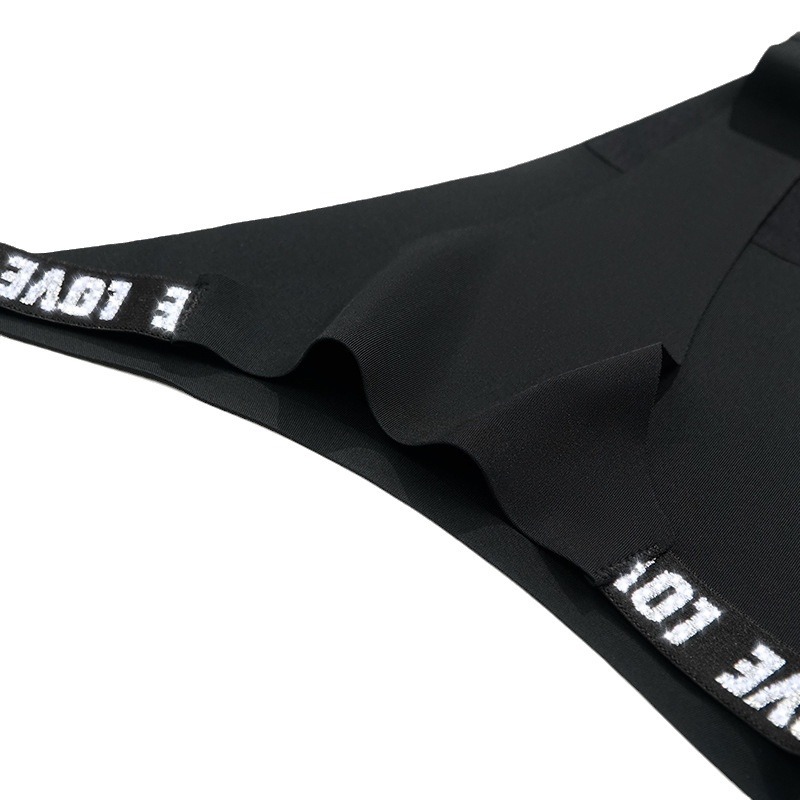 Europa y los Estados Unidos sin marcas thong de cintura baja letras de mujer cintura de algodón deportivo de entrepierna invisible sexy de hielo para mujeres