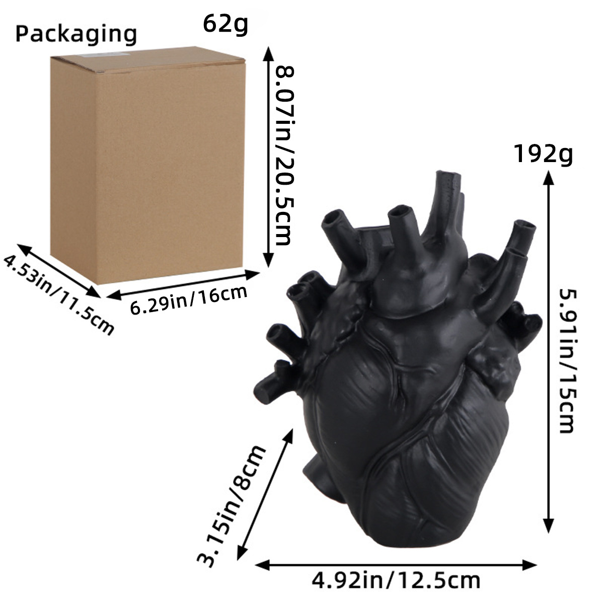 Home & Garden creative Halloween heart vase black and white art ceramic ornaments living room home desktop decorations_voghion.com