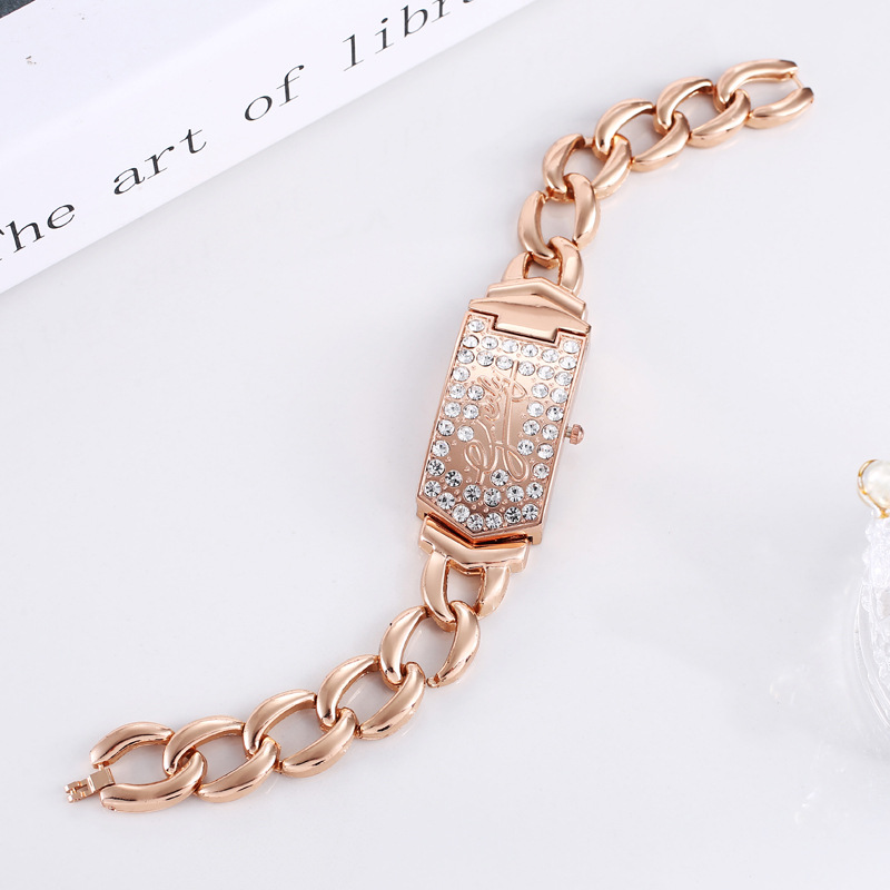 Comercio exterior nuevo estilo de diamantes de moda europea y americana Flip elegante reloj de pulsera de las mujeres reloj no mecánico reloj de cuarzo de las mujeres