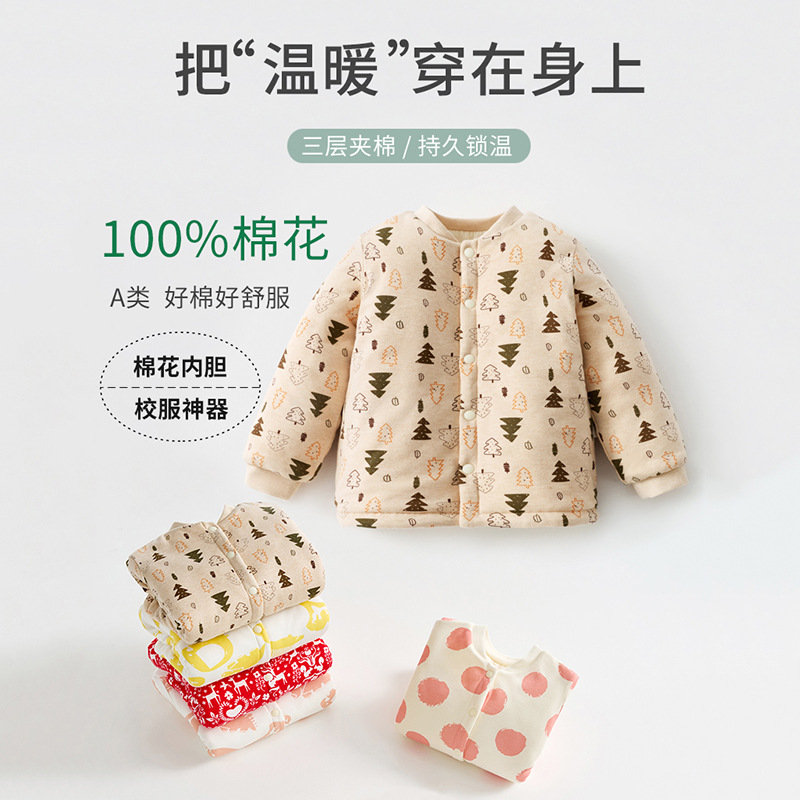 Hand-washable and machine-washable cotton-padded clothes, children's cotton-padded jackets, cotton-padded coats, school uniforms, thickened and warm innerwear for boys and girls.