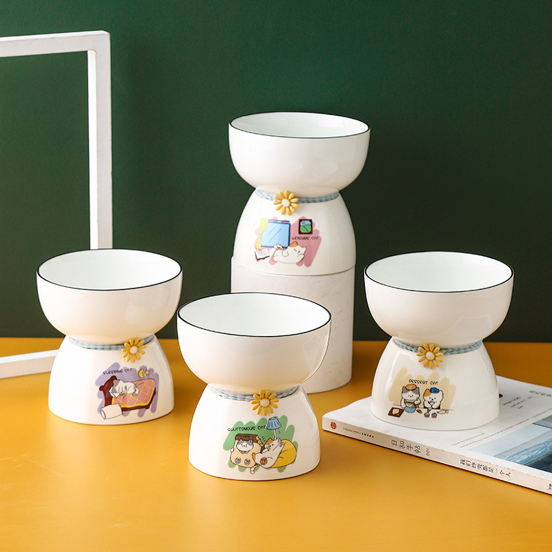 높은 발 둥근 그릇 (패턴 포함)