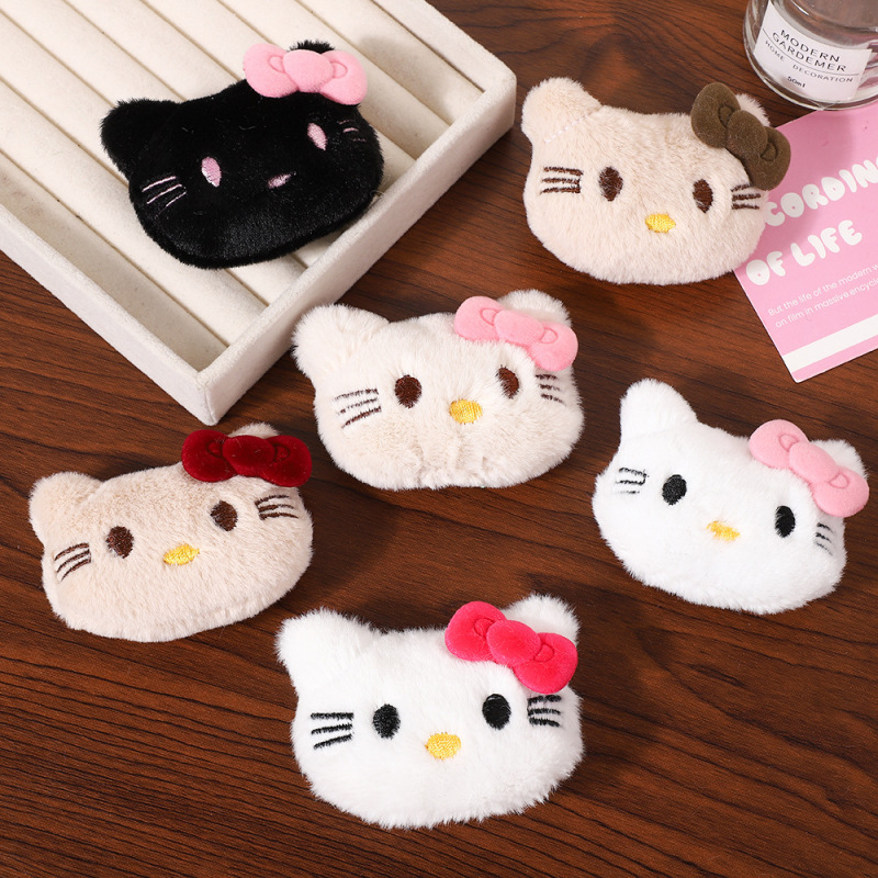 KT猫毛绒玩偶公仔卡通DIY小猫鞋花辅料创意可爱kitty胸针发夹配件|undefined