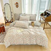 Set, sheet, duvet cover, cotton and linen, 4 piece set, simple and elegant design, wholesale