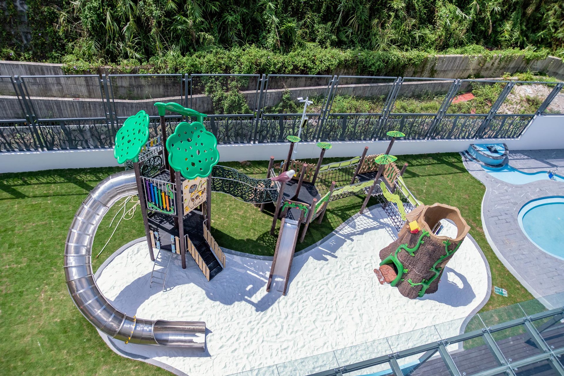 Deslizante de parque infantil al aire libre serie natural combinación de rastreo juguete grande de acero inoxidable combinación de equipos de deslizante