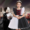 Europe and America Halloween new pattern children full dress Color matching Flying sleeve Wave Princess Dress girl Jacobs David Dress