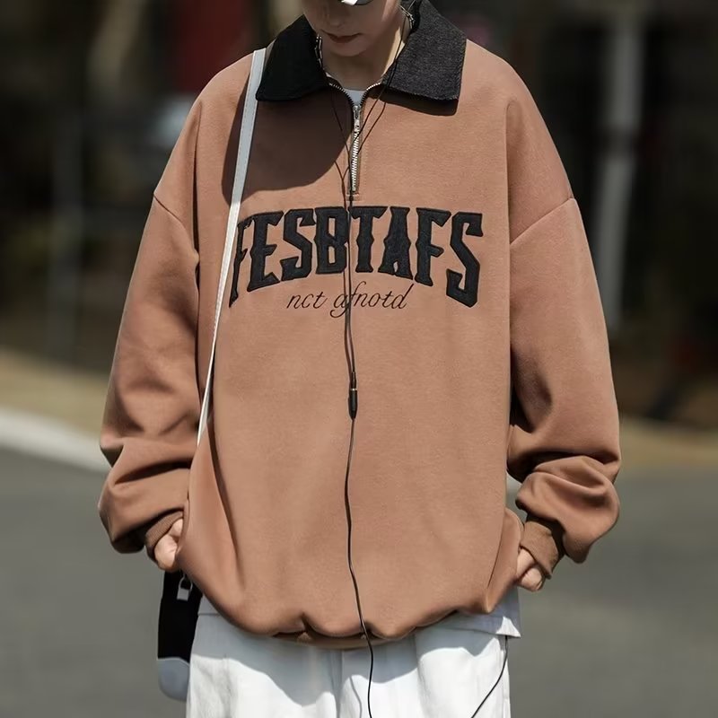 Autumn demi-season polo with zipper