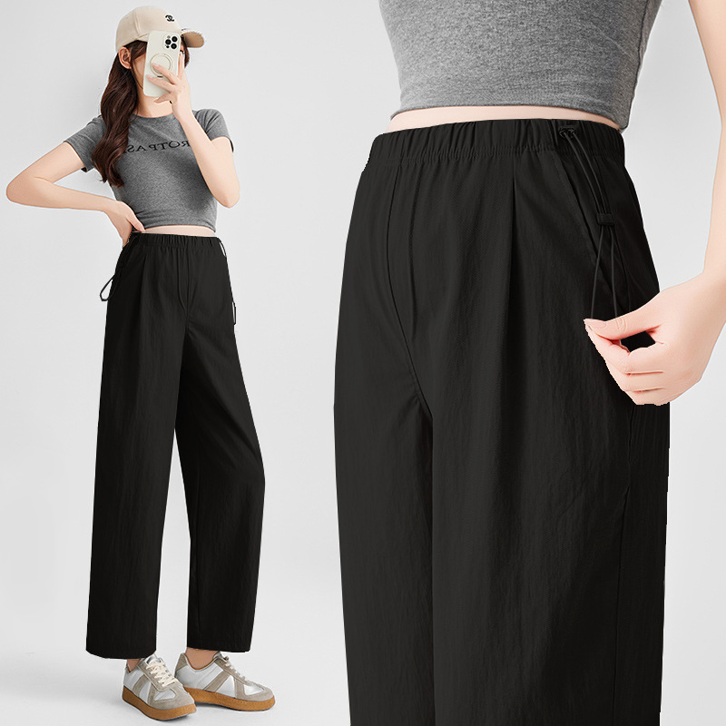 Maternity Pants Summer Thin Style Non-Tightening Outerwear 2025 New Petite Cropped Casual Wide-Leg Pants Summer Wear
