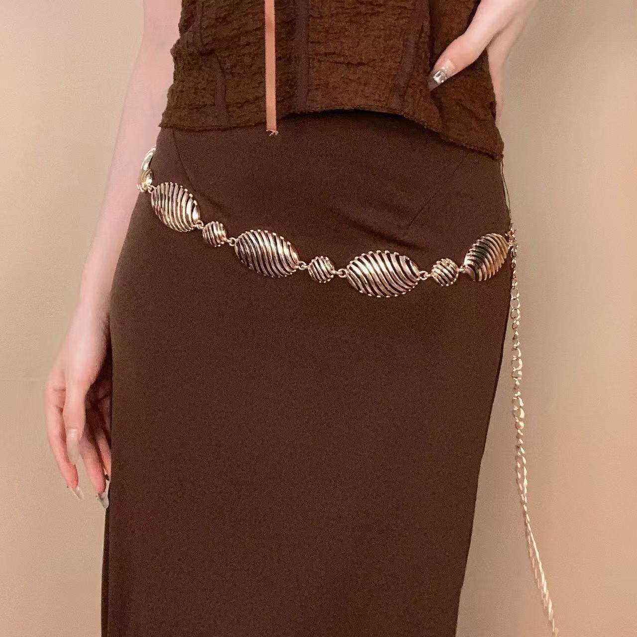 100 % Metall Taille High-End-Gefühl für Kleider Vintage Bohemian Schmetterling Kette Y2K Gürtel Damen Accessoires_voghion.com