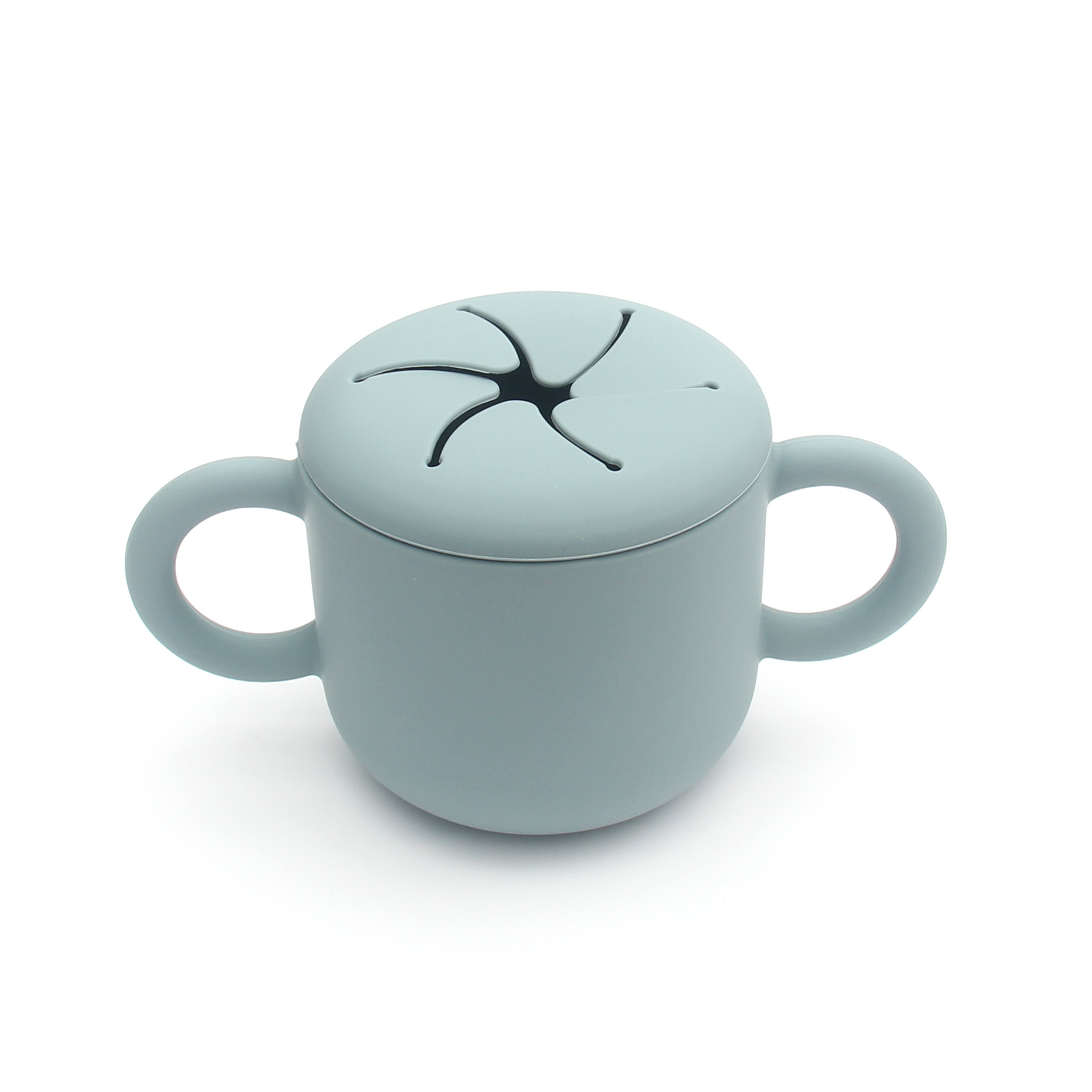 Niños de silicona merienda taza bebé vajilla bebé merienda taza portátil binaural mango niños merienda taza de almacenamiento