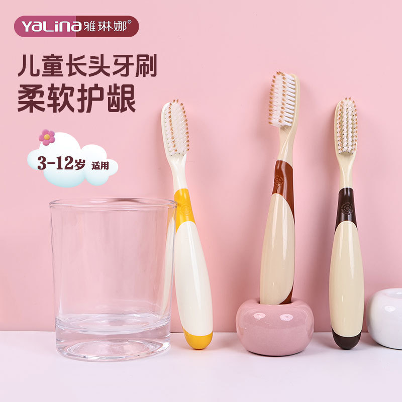儿童巨无霸牙刷超长头软毛牙刷马卡龙色儿童萌趣企鹅牙刷A09
