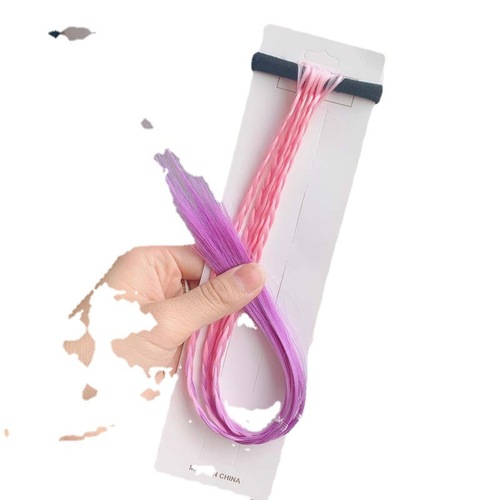 Children's wig accessories, headwear, false ponytail, strap-style colorful braided headband, girls' short stage cute hairstyle