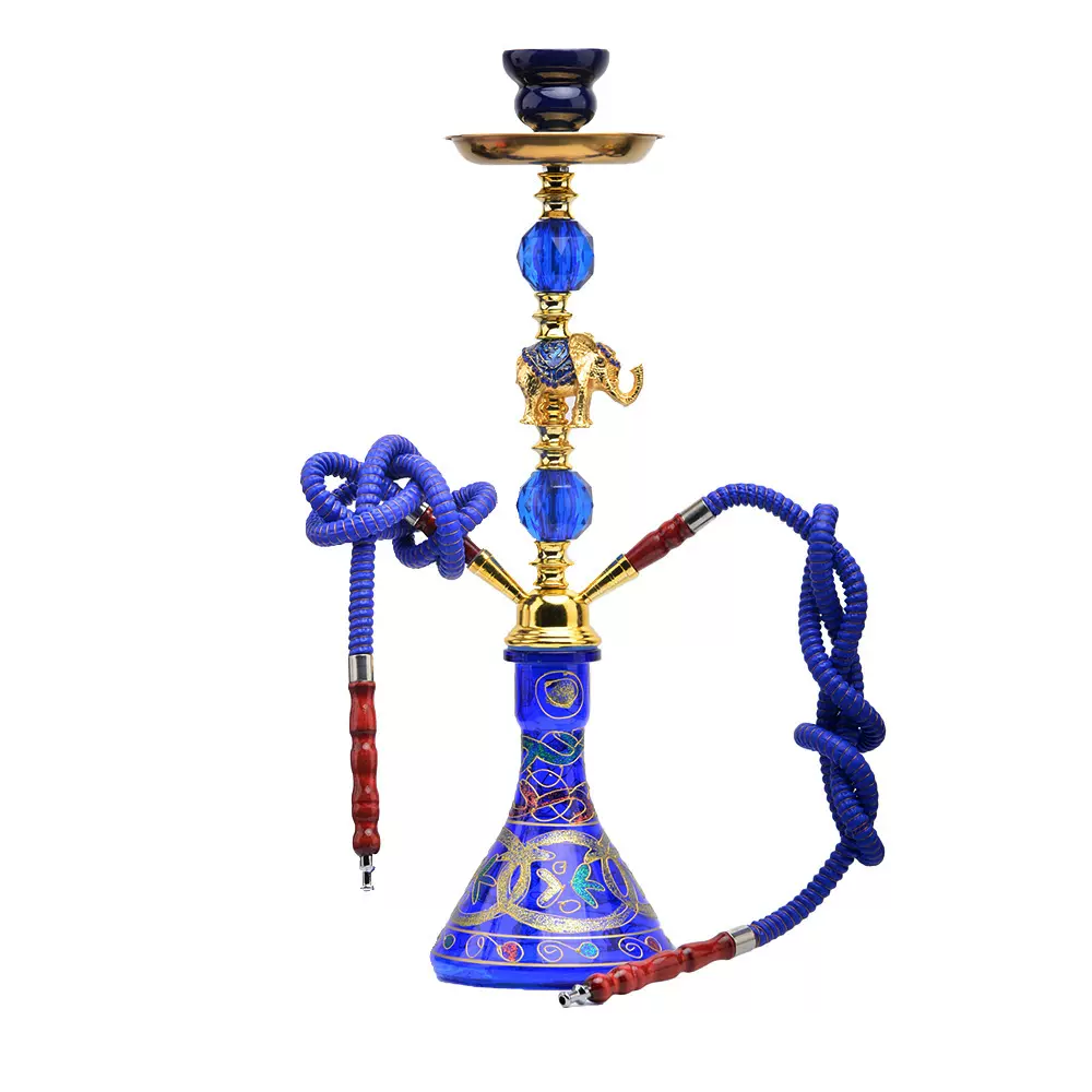 工厂代发双管水烟壶亚马逊速卖通外贸烟筒全套配件壶中号大象水烟