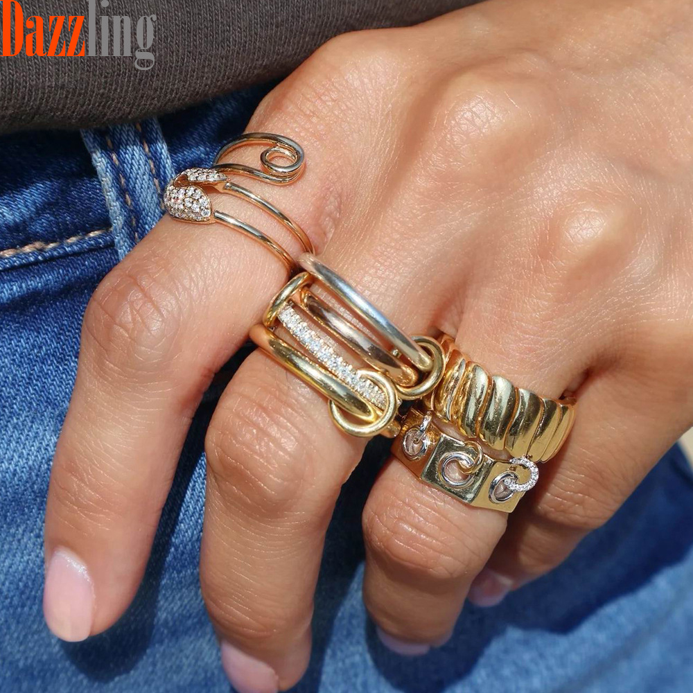 Women's Zircon Stacking Ring Style Diamond Encrusted Fashionable Accessory Popular_voghion.com