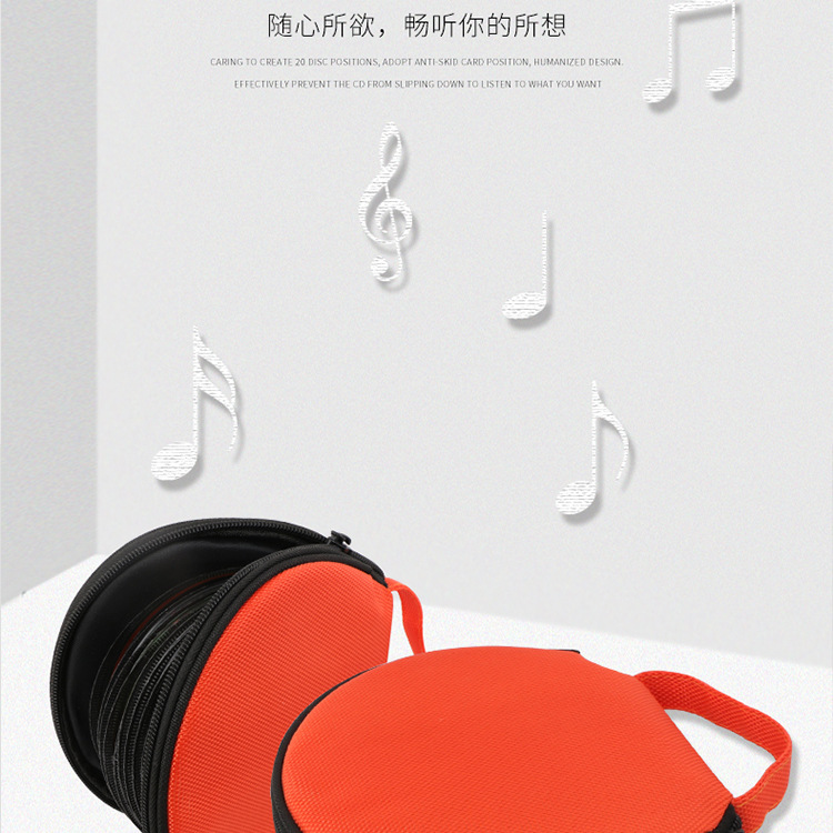 Car Cd Storage Case, Large Capacity Oxford Cloth Car Cd Bag, Household Car Use Round Disc Case