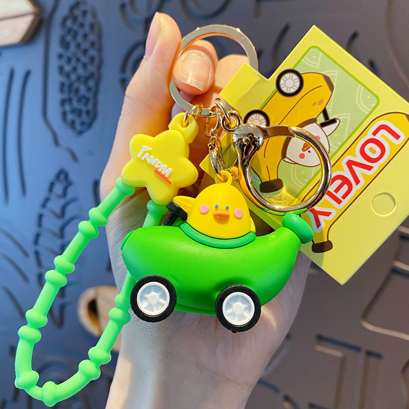 Подвеска-тележка с бананом и фруктами-желто-зеленая