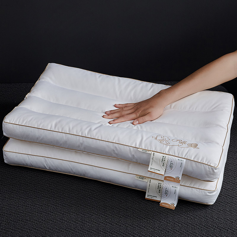 낮은 수준의 실크 베개-3 차원 중간 베개 [한 쌍]]