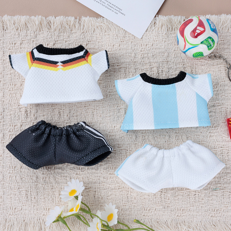 Cross-Border Doll Clothes 10cm Competition-Themed Jersey Zsiga Labubu Trendy Toy Doll Dress-Up Football Outfit Set