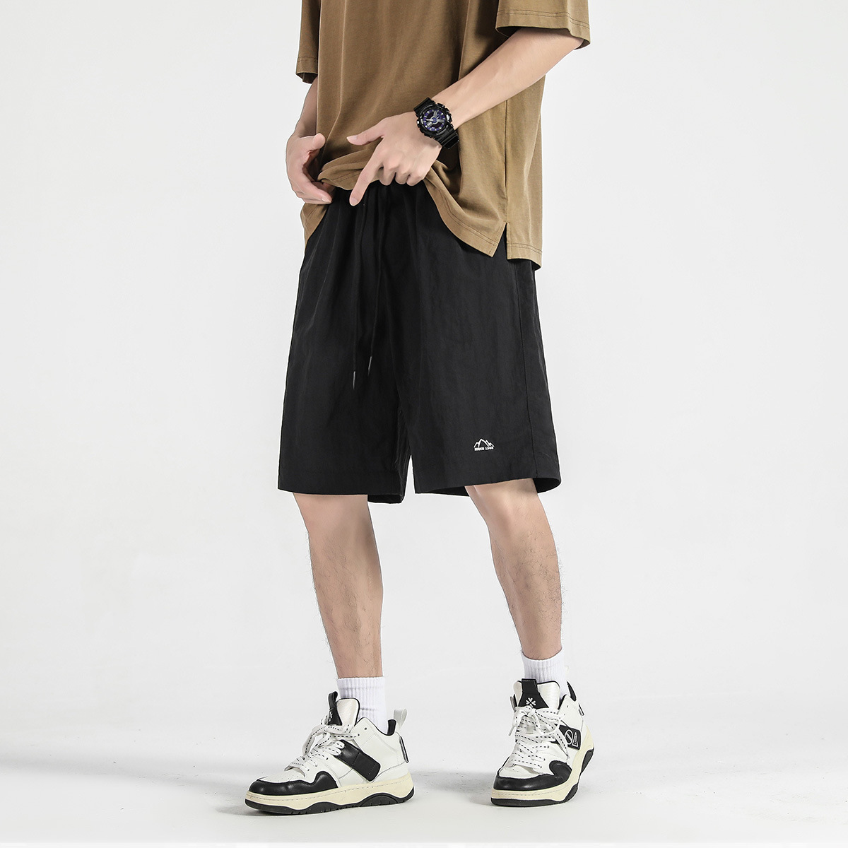 25 Summer Shorts Men's Ice-Feel Beach Pants Nylon Casual Outdoor Sports Pants Men's Loose Men's Five-Point Pants Cross-Border