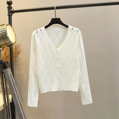 純色の外に透かし彫りの薄いタイプのエアコンの上着を掛けます。