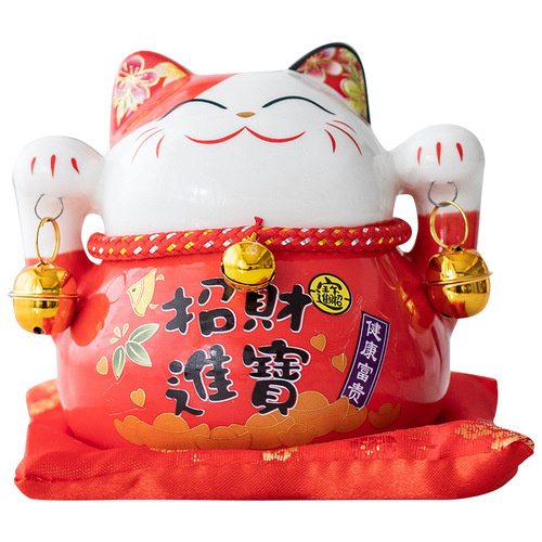 Wholesale lucky cat figurine desk accessory shop opening gift office cash register front desk decor coin bank
