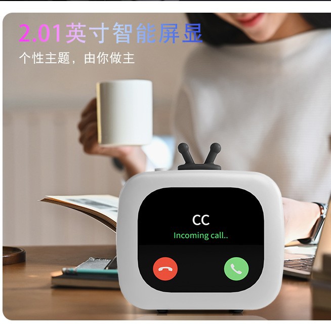 Nuevo altavoz Bluetooth inteligente SU7 con pantalla, subwoofer portátil multifuncional con visualización de letras, mini altavoz