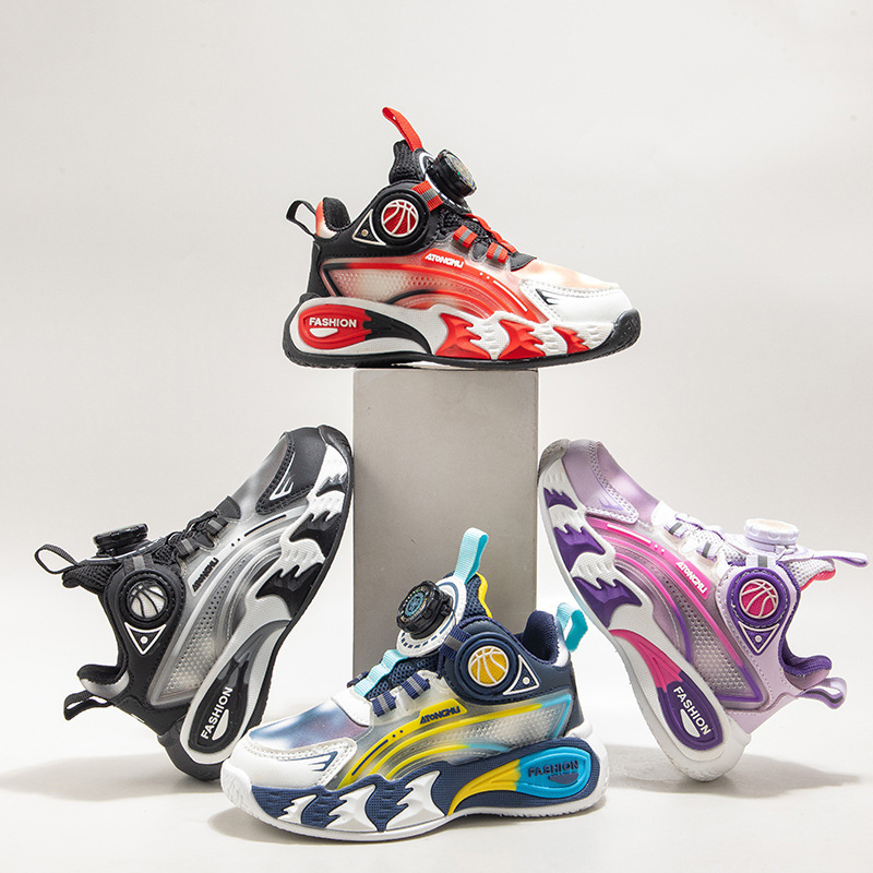 Boys Basketball Shoes Youth 2025 Autumn and Winter New Leather Breathable Boys Professional Children's Sports Shoes