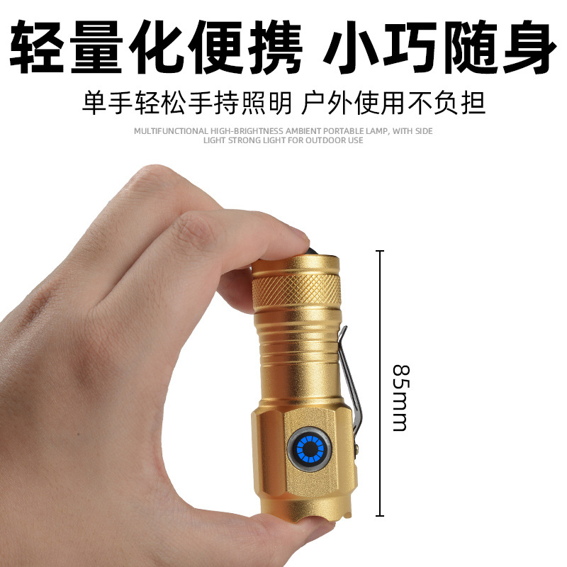 Rumen brillante nueva linterna de 3 ojos de aluminio mini portátil al aire libre pequeña linterna gorra de carga 3 lámparas