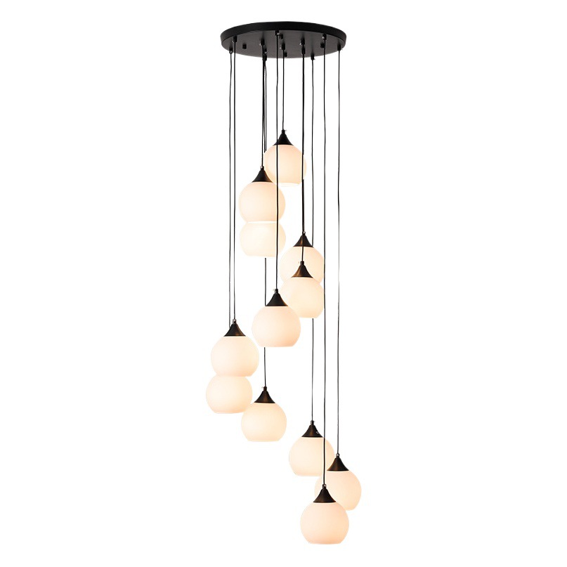Lámpara de araña moderna minimalista para escalera de dúplex Grand View Garden, lámpara de araña grande para sala de estar de villa nueva, lámpara de araña para loft 485L