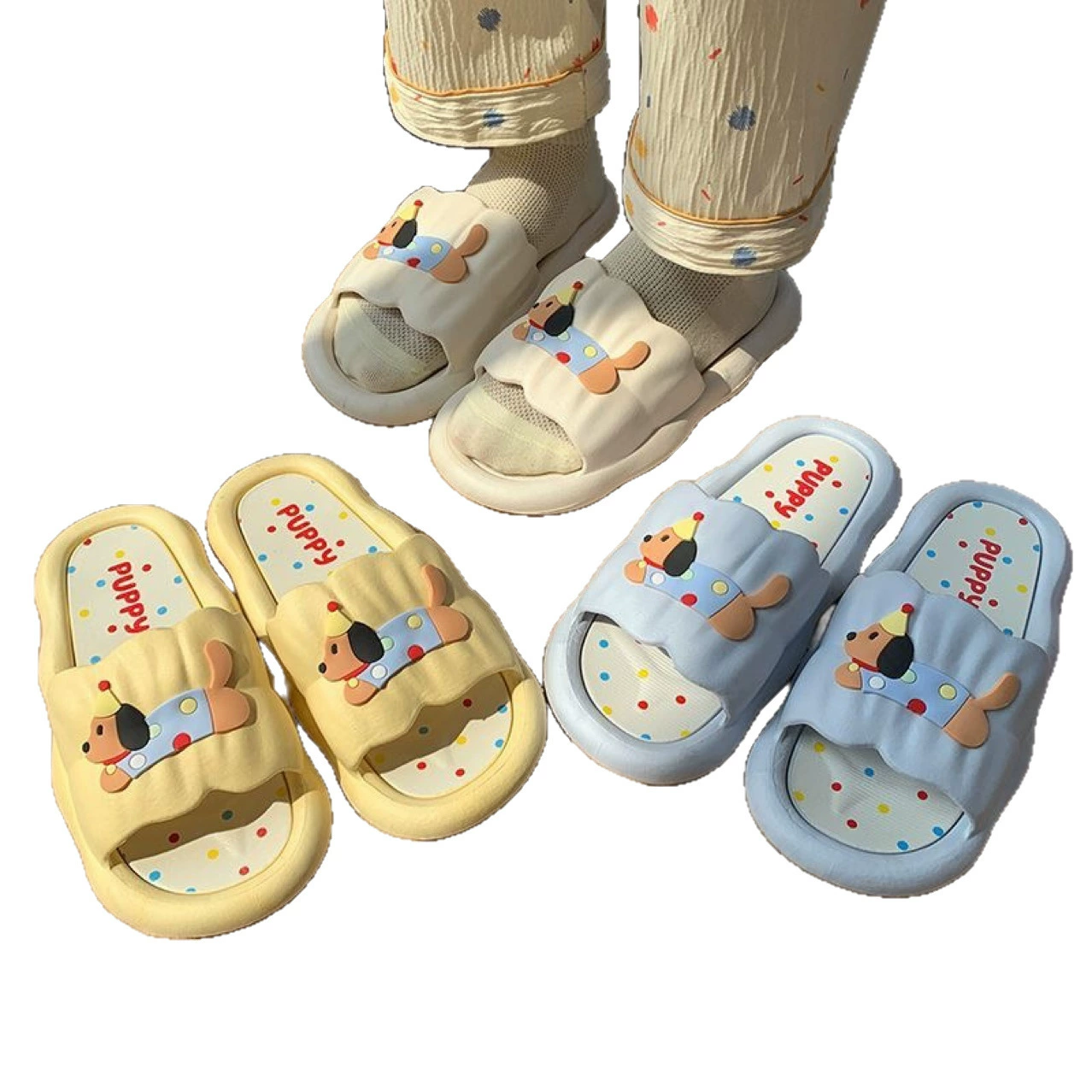 Cartoon Summer Slippers, Soft Sole Student Slides, Sizes 36–41, Multiple Cute Prints
