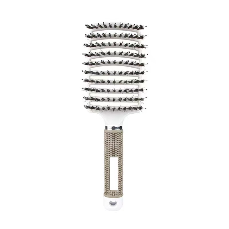 White double hair [rubber-coated large curved comb]