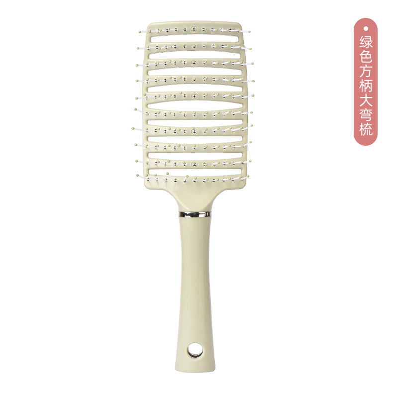 Vino rojo masaje peine grande curvado peine peluquería señora esponjosa forma curling peine pelo recto costilla peine de una sola pieza de entrega