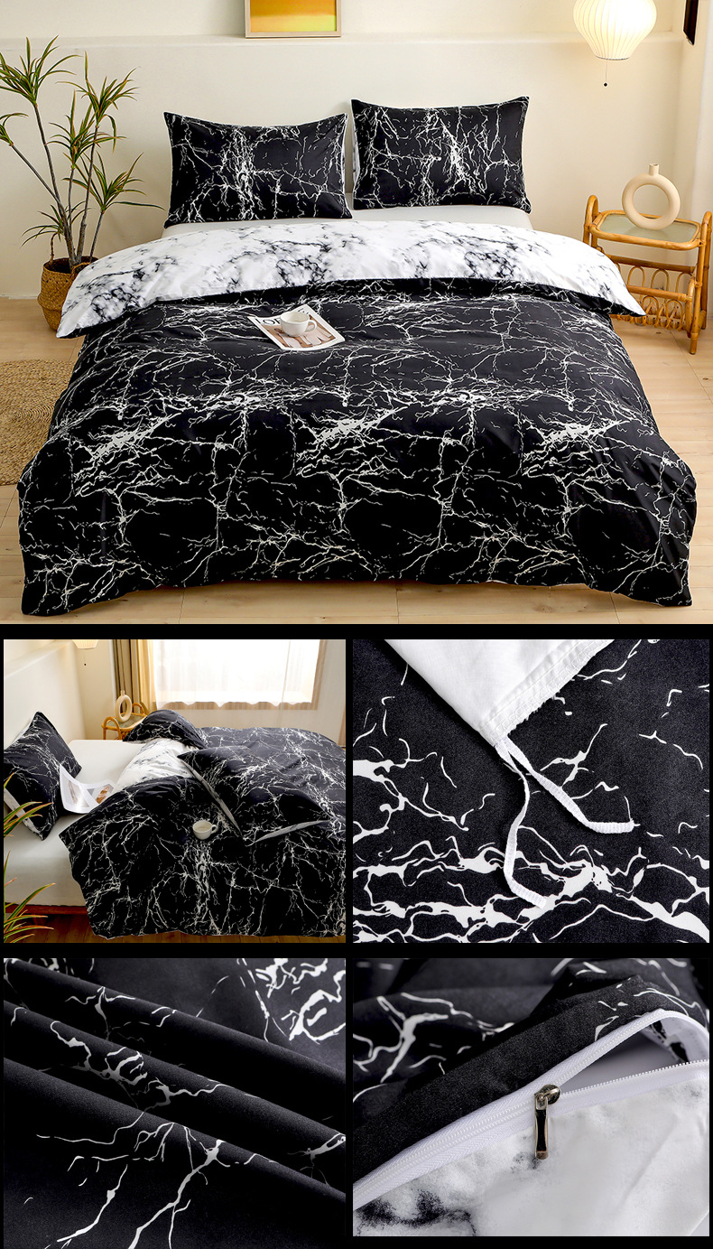 Articles de literie, textiles de maison, draps, ensemble de quatre pièces, draps à poches profondes_voghion.com