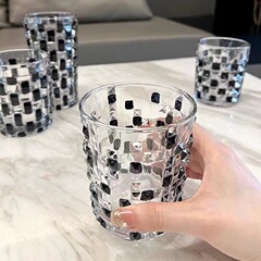 Creative artistic limited edition handmade black sapphire whiskey glass cup luxury crystal glass cup high-end water cup