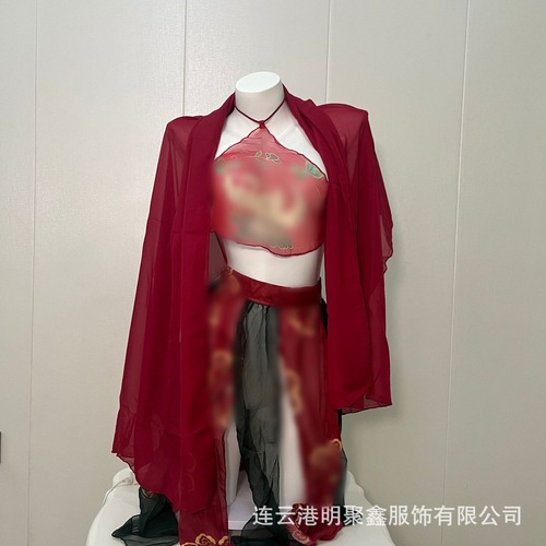 Charming Hanfu Sexy Retro Costume Passionate Ancient Style Hanfu Bodice Uniform Sheer Polyester Shirt Transparent Pajamas Large Size Wholesale