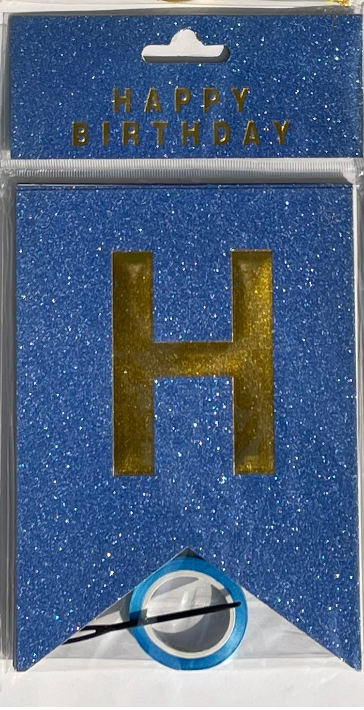 HAPPY BIRTHDAY fiesta de cumpleaños en inglés diseño diagonal de bandera de cola de mermaid letras banderas de color