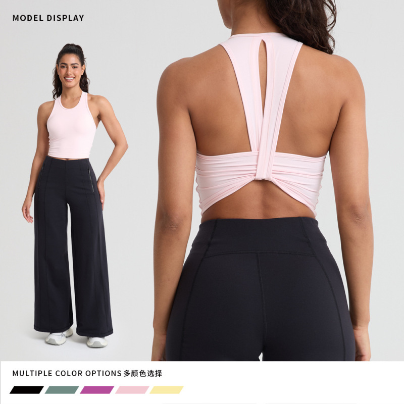 Cross-Border 2026 Spring/Summer Professional High-End Fashion Integrated Chest Pad Beauty Back Yoga Bra Running Training Fitness Vest