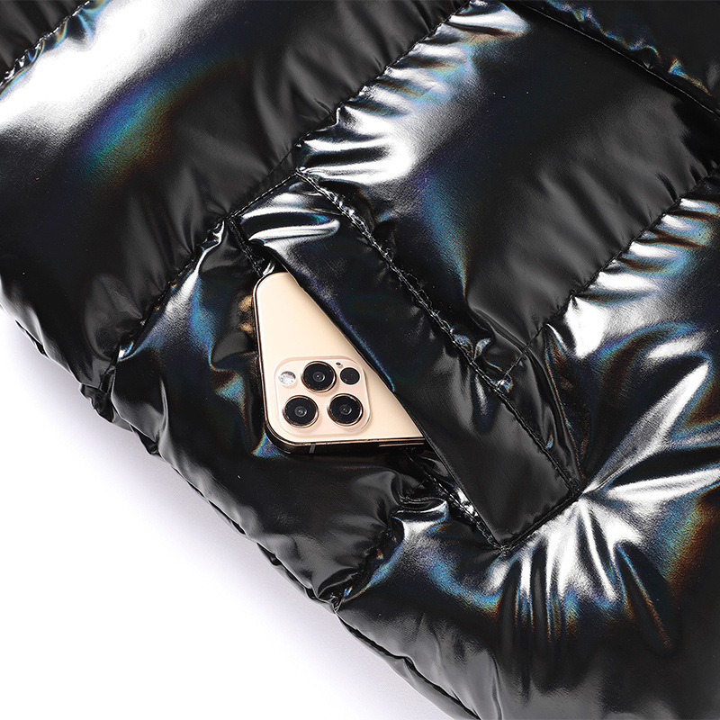 Herren Wintermode Weste Stehkragen Slim Fit Leichte Freizeitjacke ohne Ärmel für Jugendliche (Silbergrau, Schwarz)_voghion.com