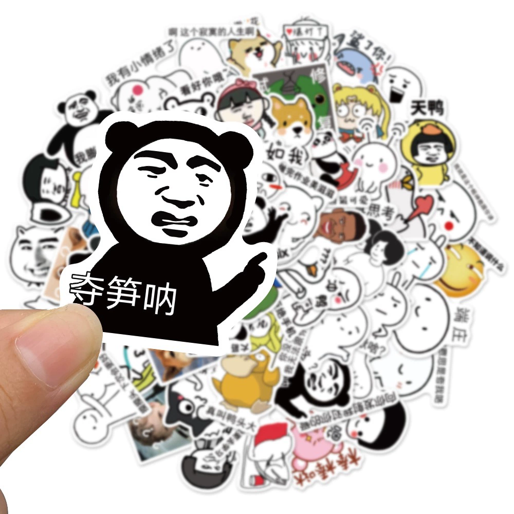 60 Новые забавные интернет-знаменитости сумка для выражения лица граффити наклейки водонепроницаемый багаж скейтборд шлем скутер наклейки