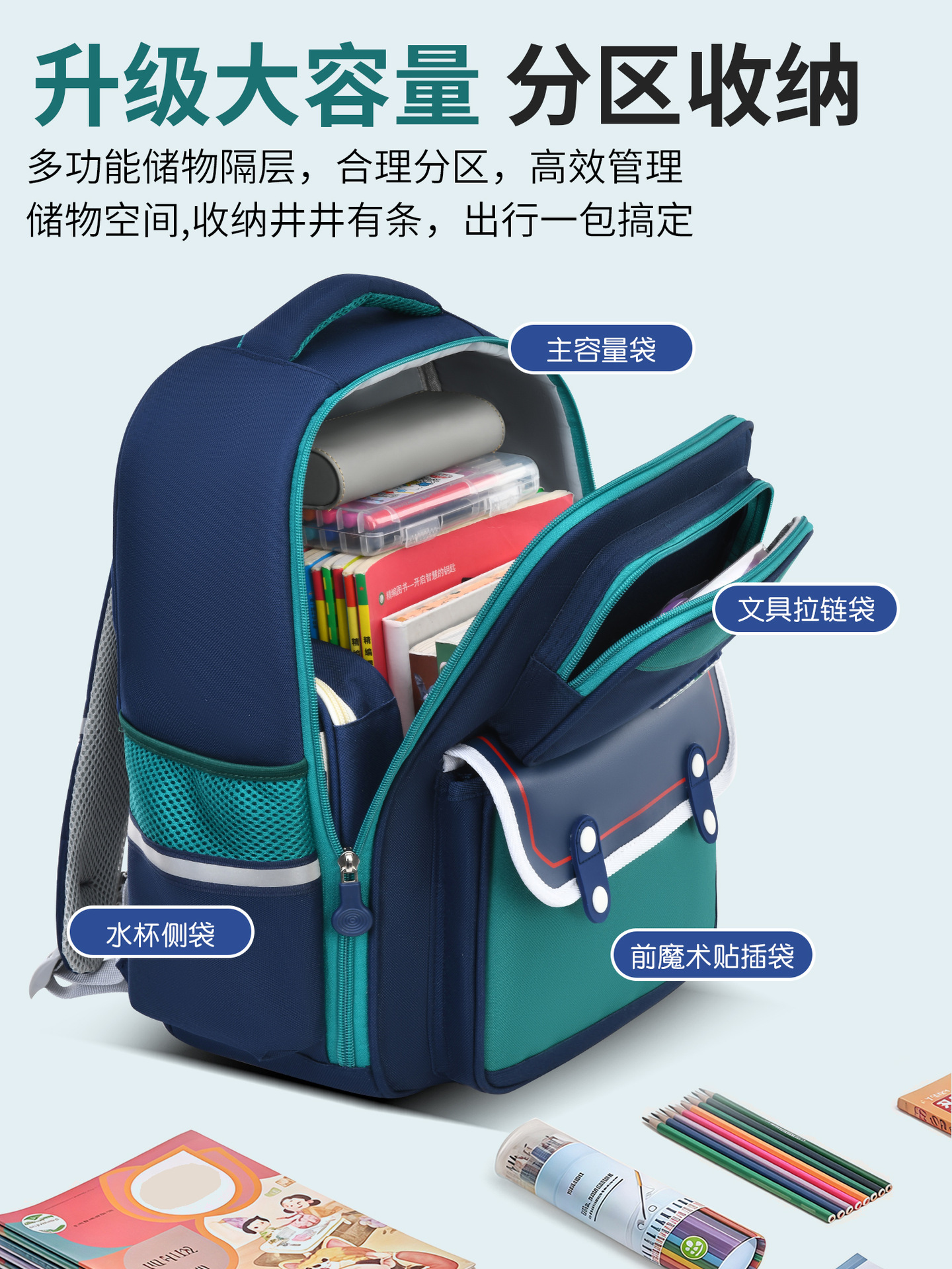 Mochila escolar Dudu Monkey para estudiantes de primaria, niños de 1.º a 6.º grado, de 6 a 12 años, niños y niñas, ultraligera, que reduce la carga y protege la columna vertebral.