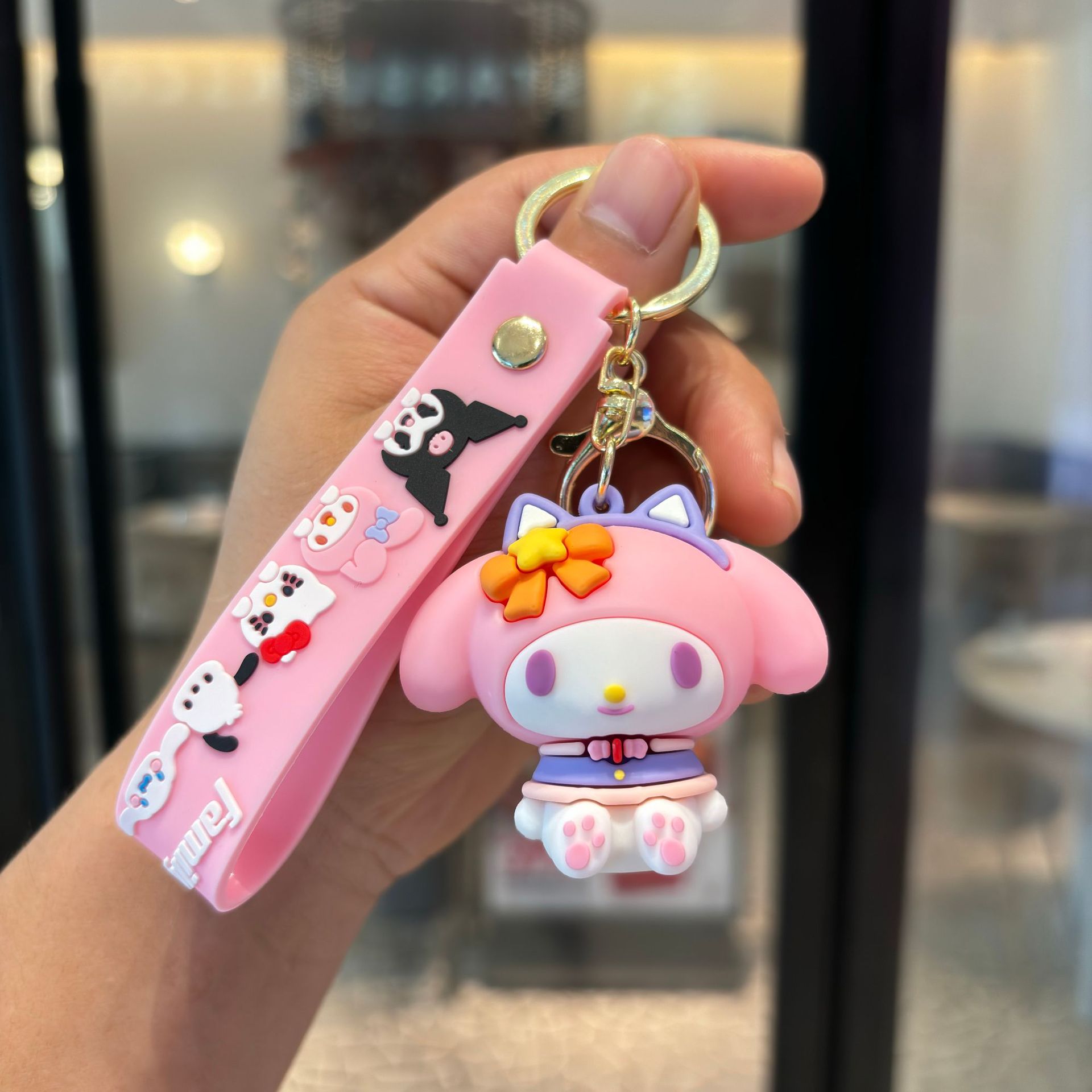 Sanrio Colomi Keychain, adorable muñeca Melody, colgante, bolso, accesorios, garra de bebé, pequeño regalo.