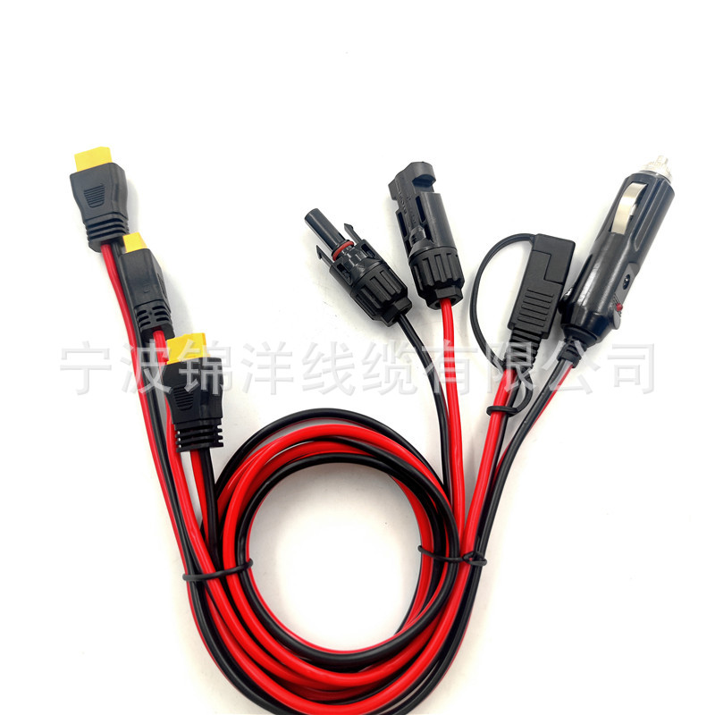 Adhesive coated XT60 to MC4 solar connection line solar panel energy storage power supply charging line 12AWG