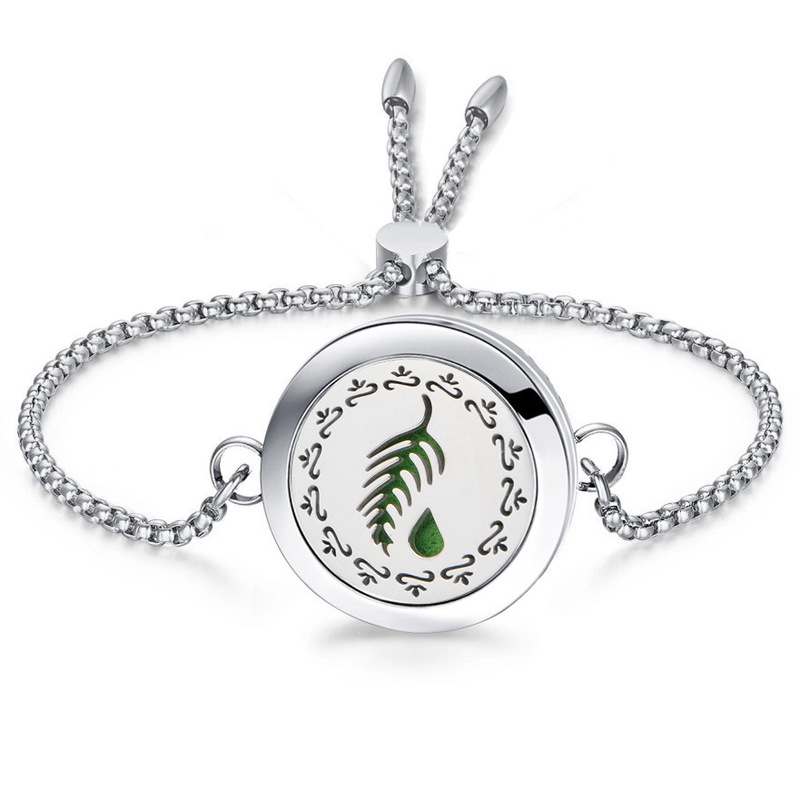 Explosive Stainless Steel Adjustable Perfume Essential Oil Aromatherapy Bracelet Bracelet Movable Buckle Essential Oil Diffuser Bracelet BX-267