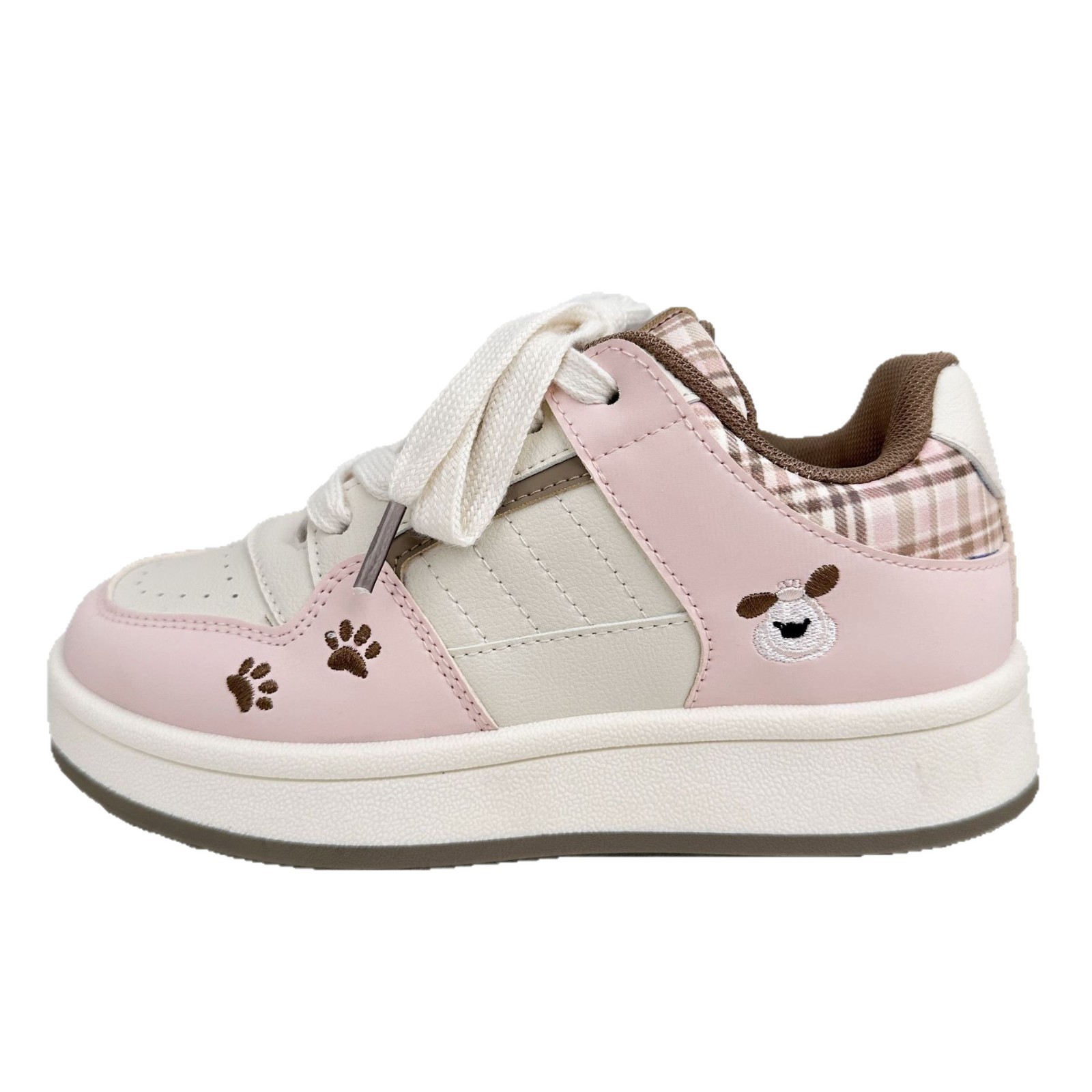 Zapatos blancos de fondo grueso para mujeres 2025 nuevos zapatos de skate casuales de primavera y otoño para estudiantes de nicho zapatos de pan