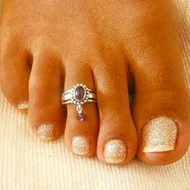 蓝菁 范智乔韩版小红书简约脚饰 复古虎眼石戒指小众设计个性脚戒