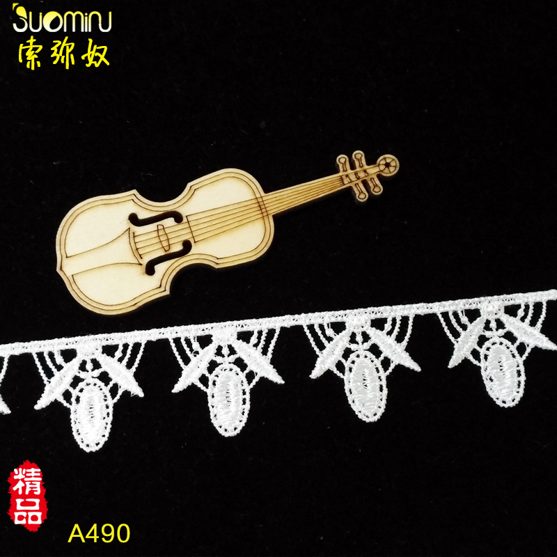 3CM精美单边 厂家 刺绣条码涤光细线水溶花边 装辅料中国风