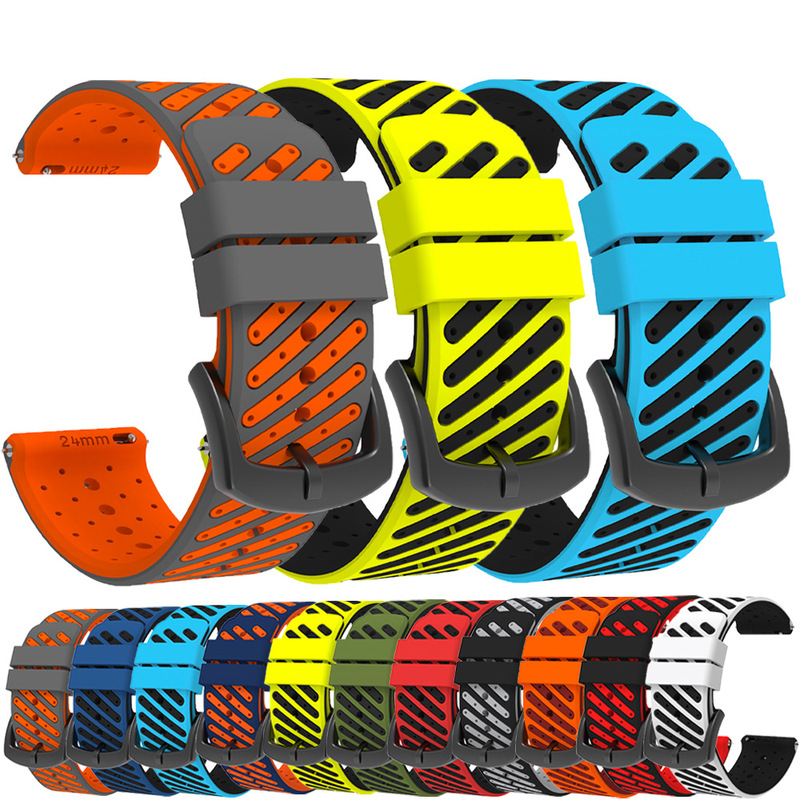24mm Silicone Watch Strap Suitable for Gaochi Apex 4 46Mm/Ticwatch Pro 5 Watch Replacement Wristband